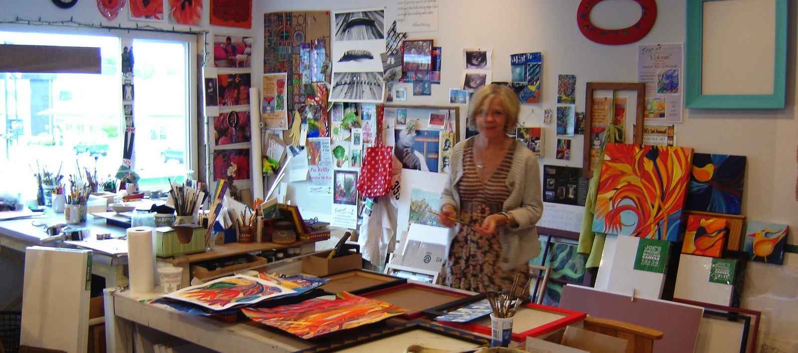 Back in Petersburg, in Pia's studio. Getting ready for the Juneau art show